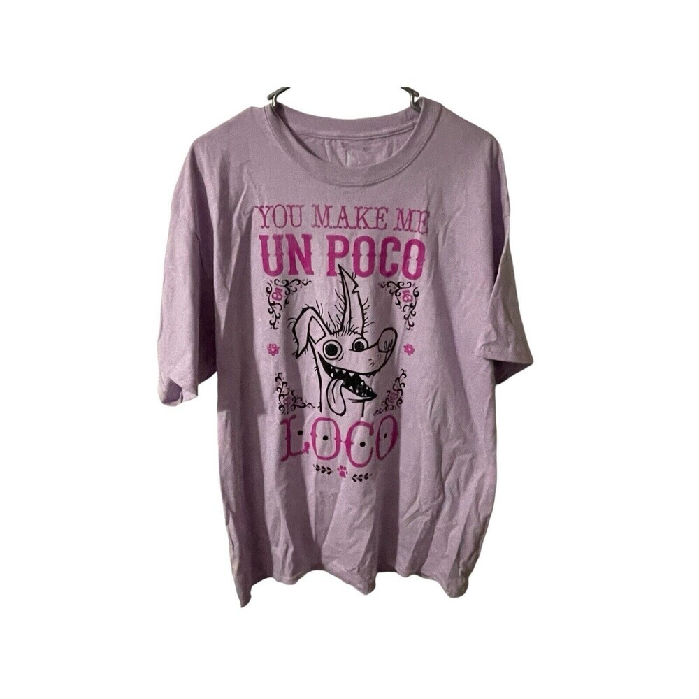 Disney Parks You Make Me Un Poco Loco Coco Purple Adult Sz XLarge T-Shirt
